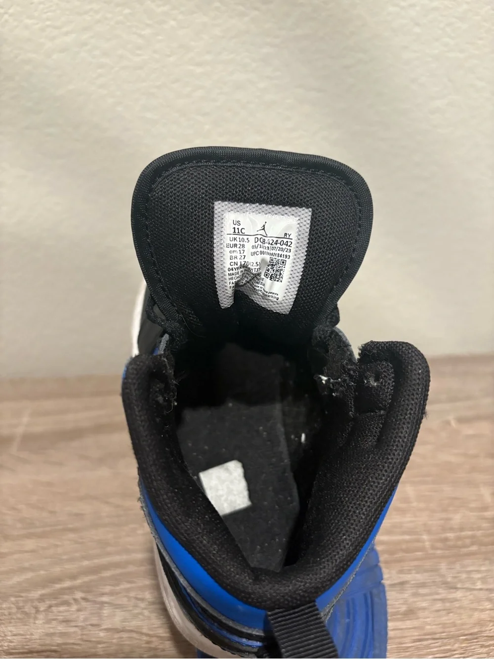Nike Kids Black and Blue High-Top Sneakers